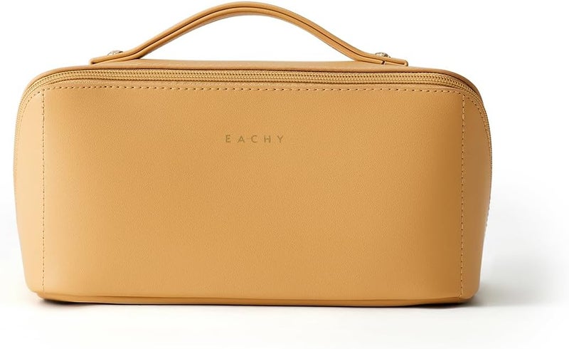 EACHY Travel Makeup Bag,Large Capacity Cosmetic Bags for Women,Portable Pouch Open Flat Toiletry Bag Make up Organizer with Divider and Handle - Image 5