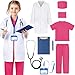 Joycover Doctor Costume for Kids Kids Scrubs Halloween Costumes For Girls Boys Doctor Dress up Play Kit - Image 2
