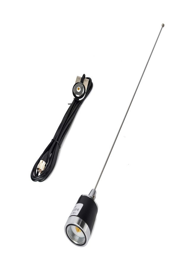 HYS UHF VHF 2meter 70CM 21inch NMO Antenna with NMO Mount 4meter(13.1ft) PL259(UHF Male) RG58 Coax Cable Bracket Mount for Trunk Car Mobile Radio Transceiver - Image 1