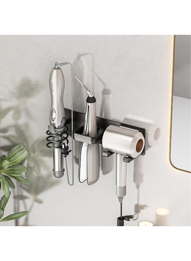 HOMESTAR Wall-Mounted Hair Dryer Holder, Dual-Purpose (Drill/No-Drill) Bathroom Organizer for Curling Irons, Straighteners, Flat Irons, and Hair Dryers - Image 4