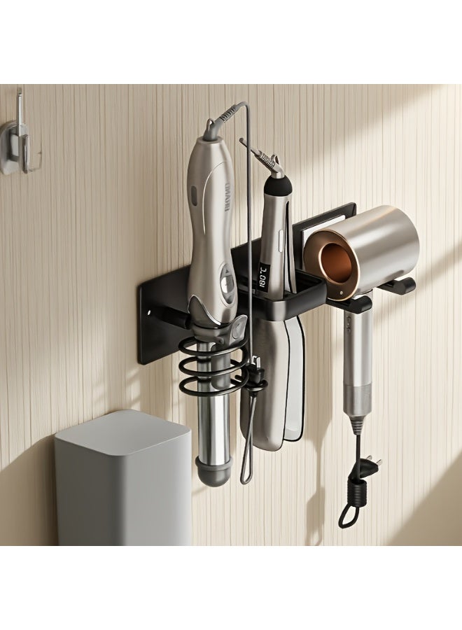 HOMESTAR Wall-Mounted Hair Dryer Holder, Dual-Purpose (Drill/No-Drill) Bathroom Organizer for Curling Irons, Straighteners, Flat Irons, and Hair Dryers - Image 3
