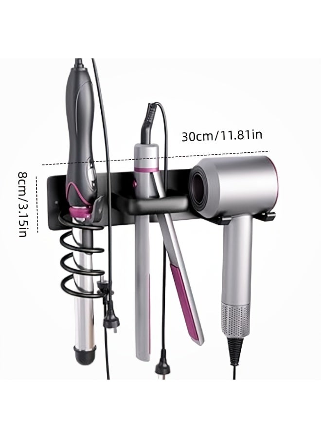 HOMESTAR Wall-Mounted Hair Dryer Holder, Dual-Purpose (Drill/No-Drill) Bathroom Organizer for Curling Irons, Straighteners, Flat Irons, and Hair Dryers - Image 5