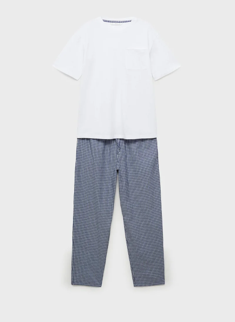 Mango Man Ancla  Crew Neck T-Shirt & High Waist Pants Sets