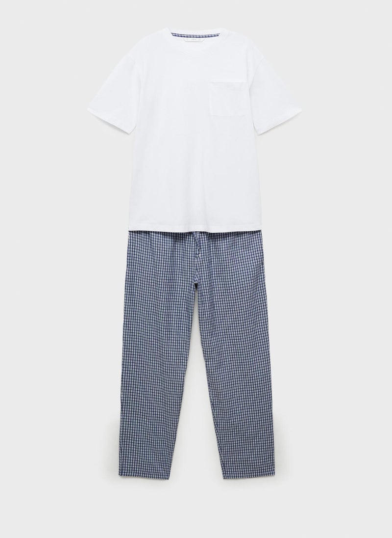 Mango Man Ancla  Crew Neck T-Shirt & High Waist Pants Sets  - Image 1