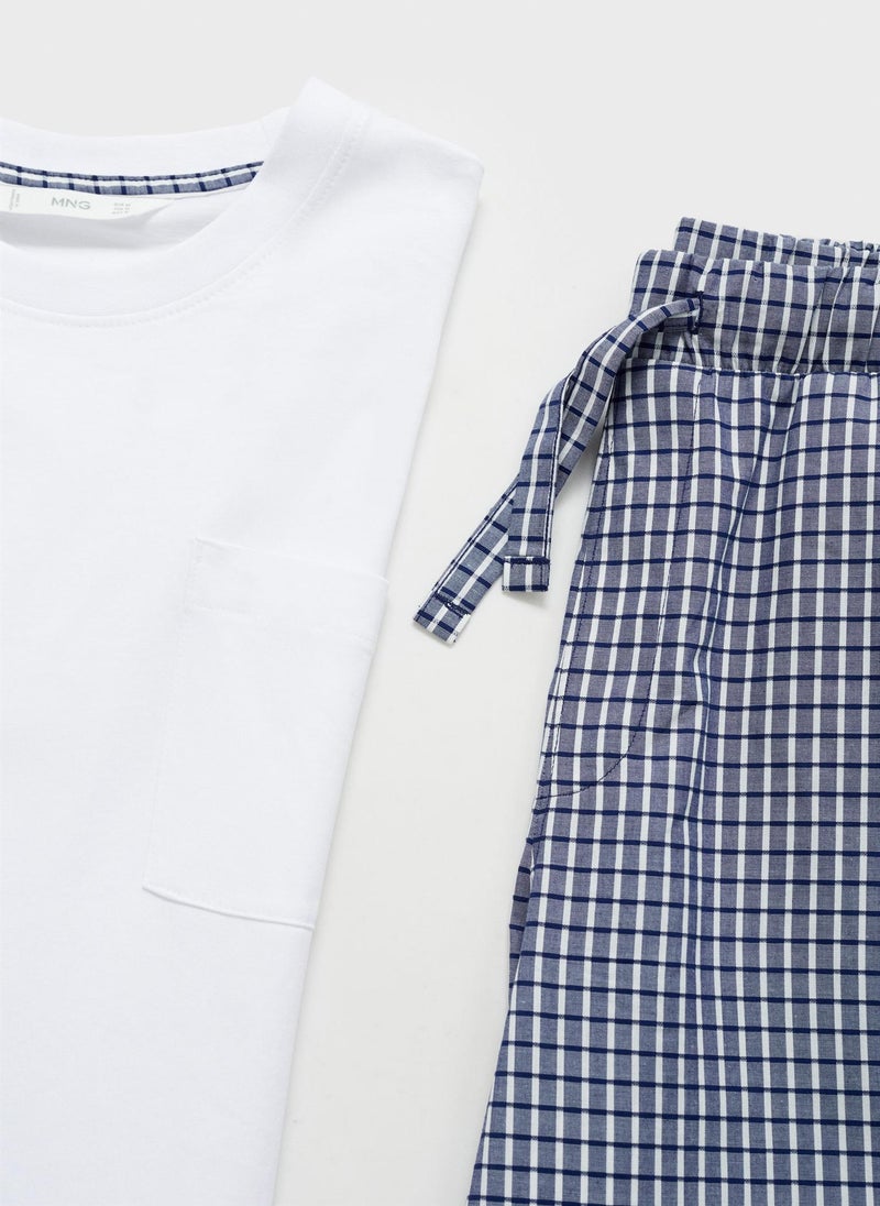Mango Man Ancla  Crew Neck T-Shirt & High Waist Pants Sets  - Image 3