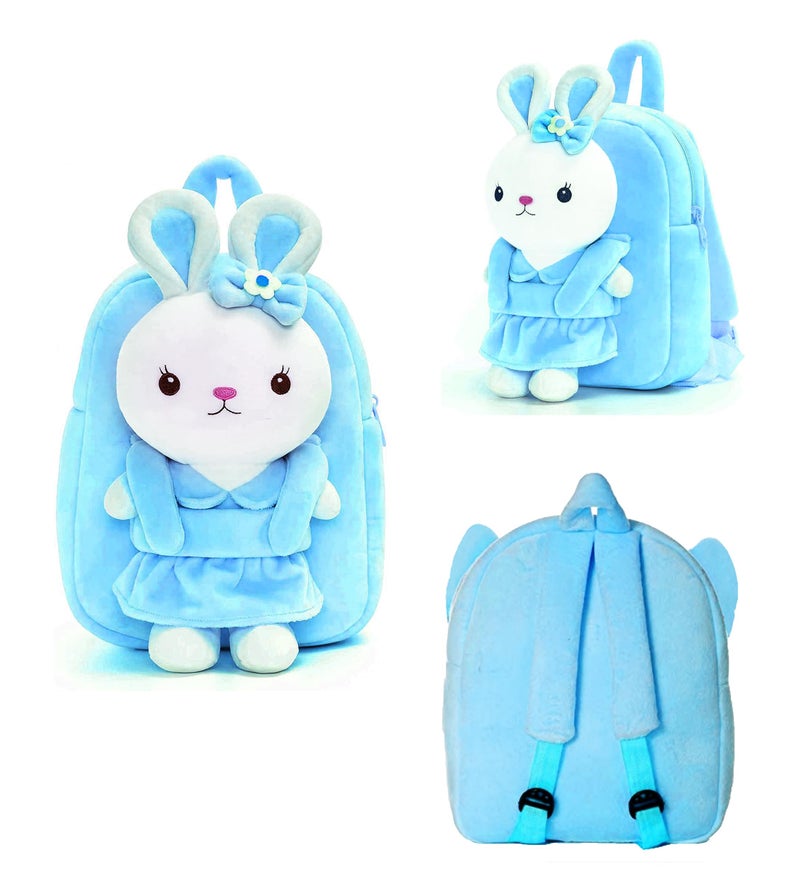 Frantic Kids Soft Animal Cartoon Travelling School Bag Soft Plush 1 Compartment Backpacks Boys Girls Baby for 2 to 5 Years Baby/Boys/Girls Nursery, Preschool, Picnic (FullBodySkyRabbit), Blue - Image 5