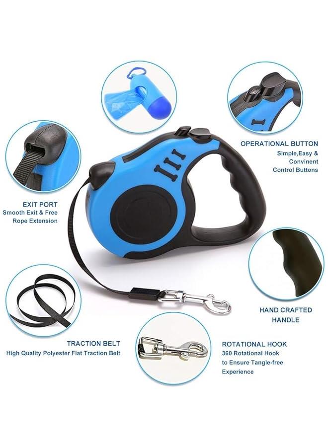 HOOKOR Retractable Dog Leash, Pet Walking Leash With Anti-slip Handle, Strong Nylon Tape, One-handed One on Lock & Release, Suitable For Small/Medium Dog Or Cat (Black) - Image 3