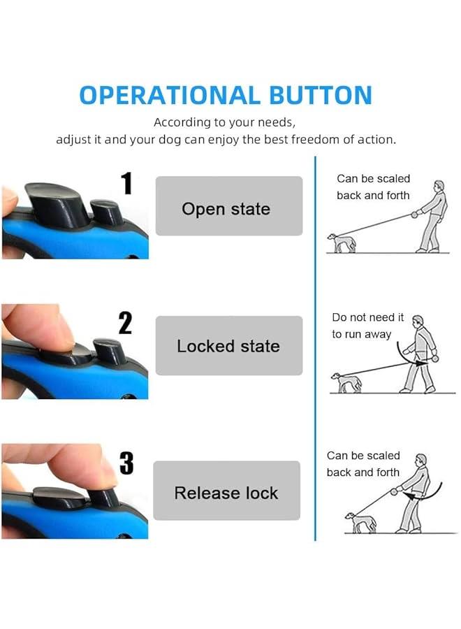 HOOKOR Retractable Dog Leash, Pet Walking Leash With Anti-slip Handle, Strong Nylon Tape, One-handed One on Lock & Release, Suitable For Small/Medium Dog Or Cat (Black) - Image 4