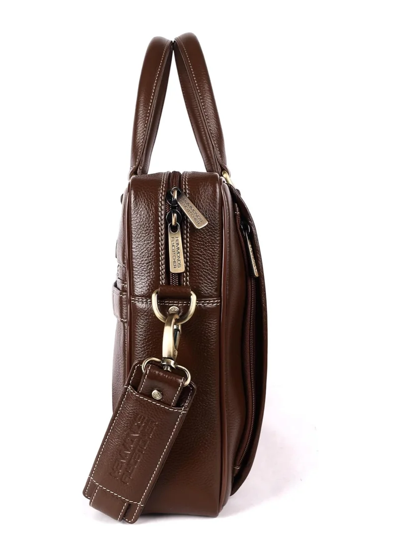 Hammonds Flycatcher  Leather Office Bag for Men, Laptop Bag for Men, Leather Bag for men for 15.6 Inch Laptop, Adjustable Strap, Multi Compartments, Trolley Strap | LB204_MH | 2M25  | Best Price UAE