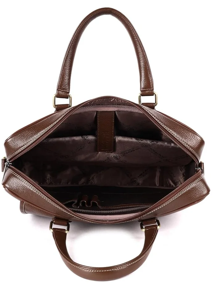 Hammonds Flycatcher  Leather Office Bag for Men, Laptop Bag for Men, Leather Bag for men for 15.6 Inch Laptop, Adjustable Strap, Multi Compartments, Trolley Strap | LB204_MH | 2M25  | Best Price UAE