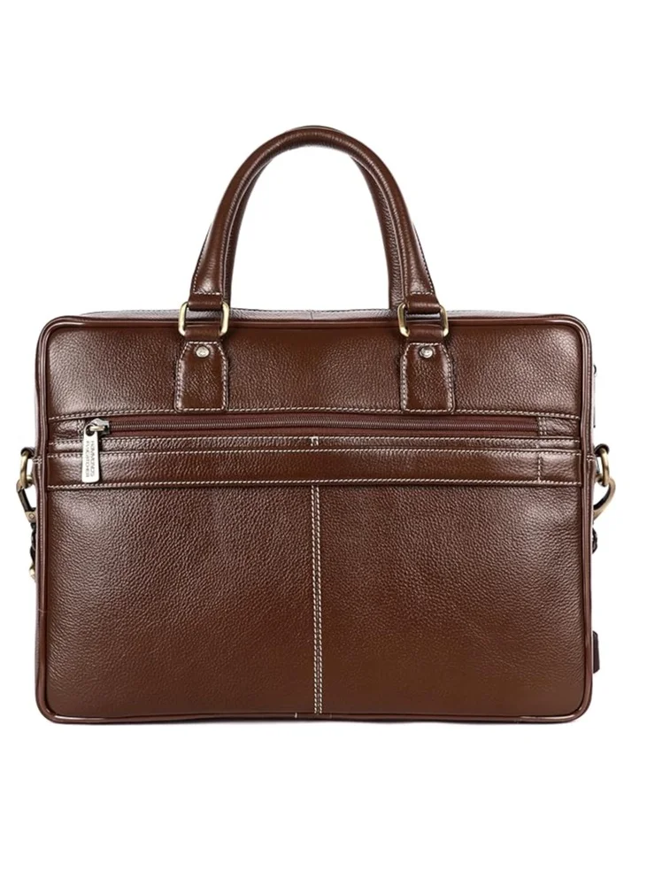 HAMMONDS FLYCATCHER Leather Office Bag for Men, Laptop Bag for Men, Leather Bag for men for 15.6 Inch Laptop, Adjustable Strap, Multi Compartments, Trolley Strap | LB204_MH | 2M25