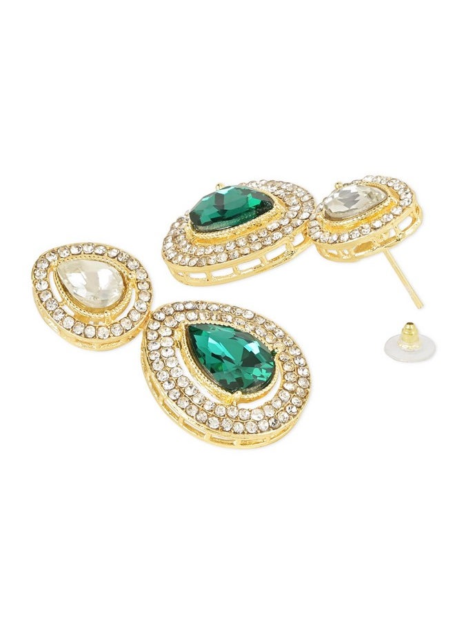 I Jewels - I Jewels 18K Gold Plated Traditional Kundan & Stone Studded Choker Necklace Jewellery With Earrings Set for Women/Girls (IJ371G) - Image 1