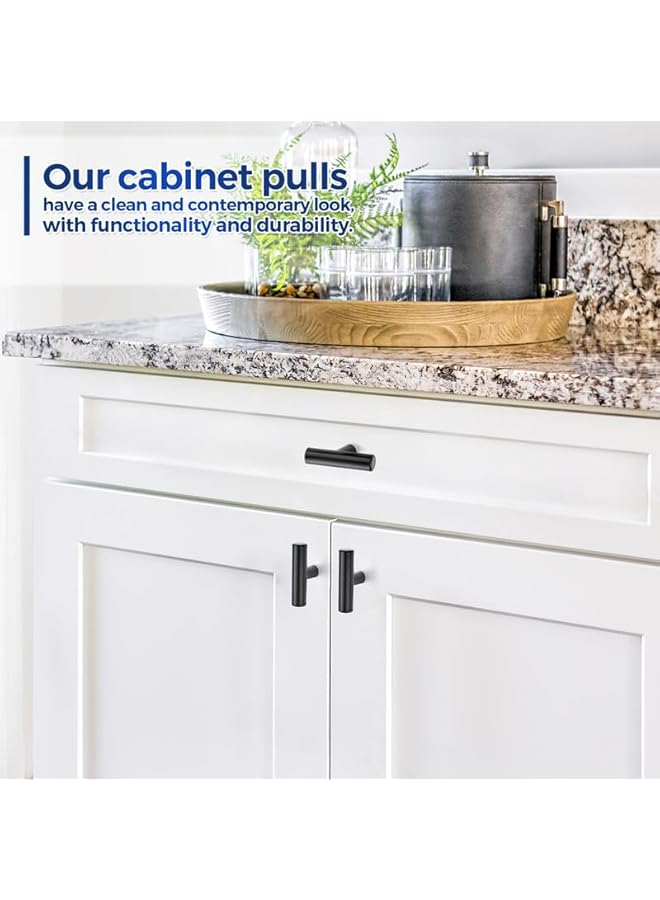 The Bros 10 Pack Cabinet Knobs, Black Cabinet Handles, 2in Kitchen Cabient Knobs, Single Hole Drawer Knobs for Dresser Drawers - Image 4