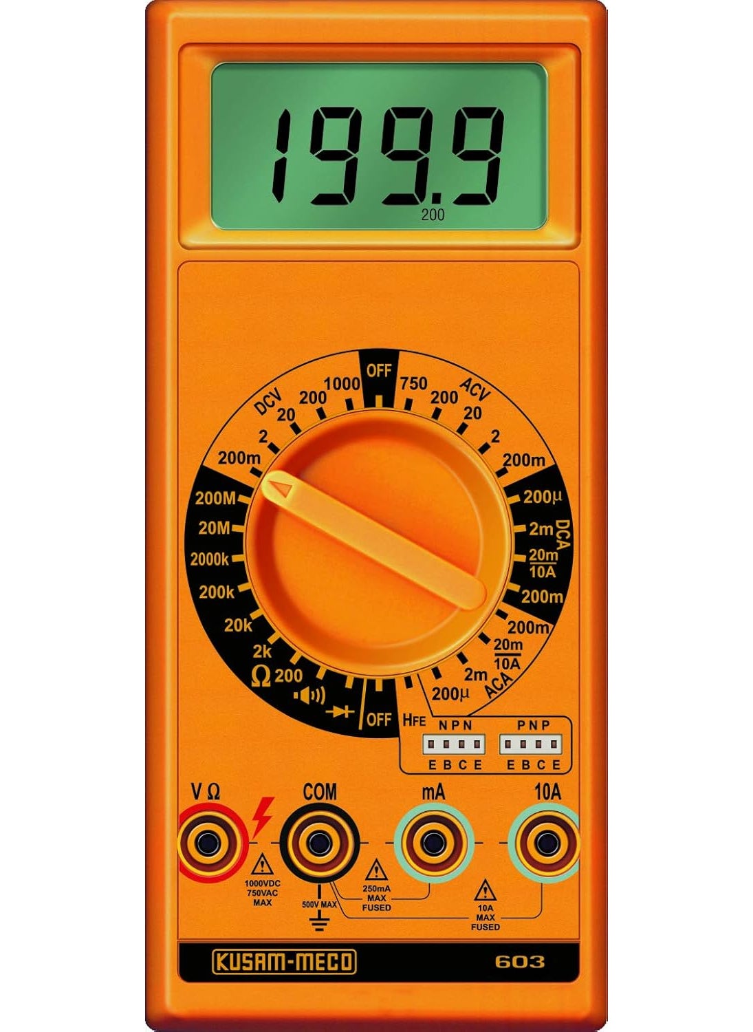 KUSAM-MECO KusamMeco 3 DIGIT 1999 COUNTS DIGITAL MULTIMETER 8 FUNCTIONS 30 RANGES  - Image 1