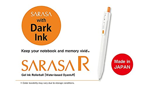 Sarasa Zebra Sarasa R 0.4mm 7 Colors Retractable Gel Pens, Rubber Grip, Made in Japan,Black, Blue, Sky blue, Green, Orange, Pink, Red - Image 5