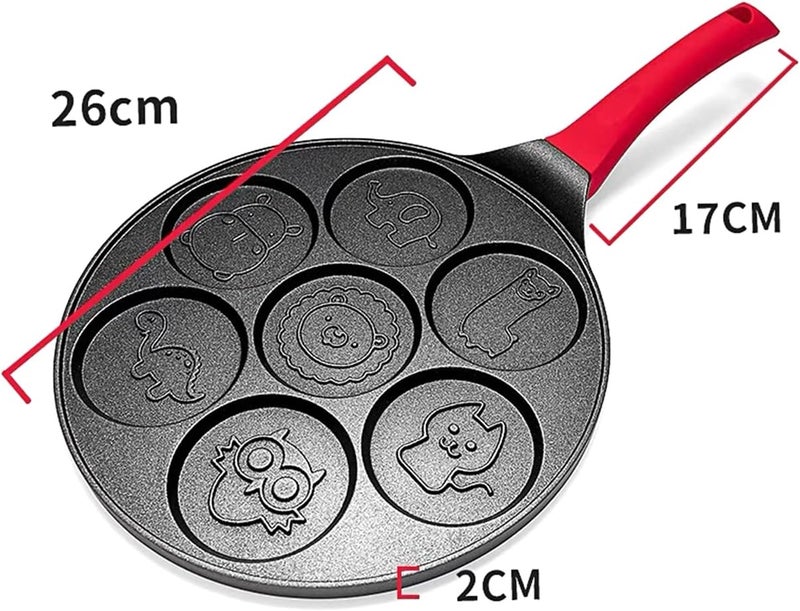 Eacam Pancake Maker Pan - Griddle Pancake Pan Molds for Kids Nonstick Pancake Griddle Pan with 7 Animal Shapes - Image 3