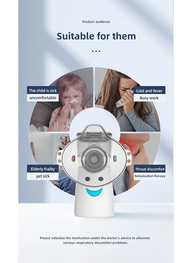 أوشن Mesh Nebulizer Portable Nebulizer, 2 Modes Handheld Nebulizer, Handheld Inhaler Automatic Inhalators for Adults and Children, Ultrasonic Inhaler Mesh Nebulizer for Home and Travel Use - Image 3