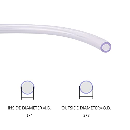 DERNORD PVC Tubing 1/4"ID X 3/8"OD Flexible Clear Vinyl Hose 10 Feet for Food Grade - Image 3