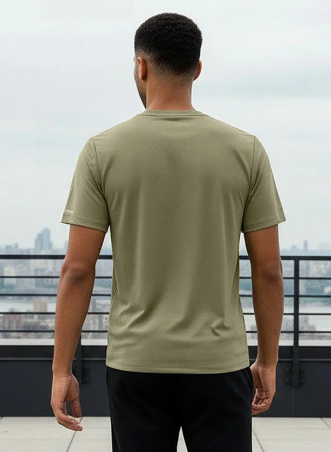 Splash Active Beige Men 2 Way Stretch Performance T-shirt for Men | Best Price UAE
