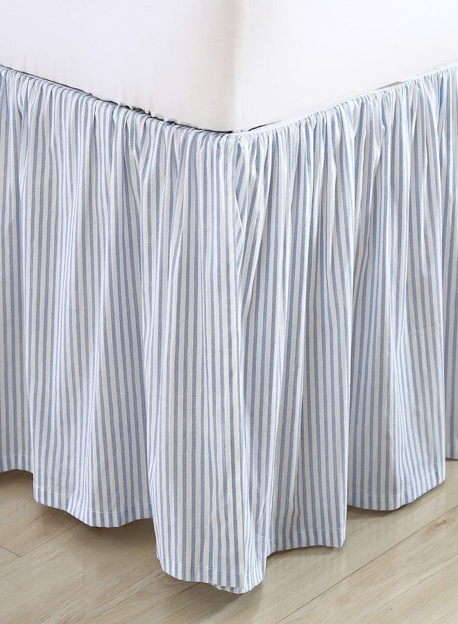 Laura Ashley Home - Cotton Ruffled Bedskirt, Lightweight Home Decor with Classic Style (Blue, Twin) - Image 3