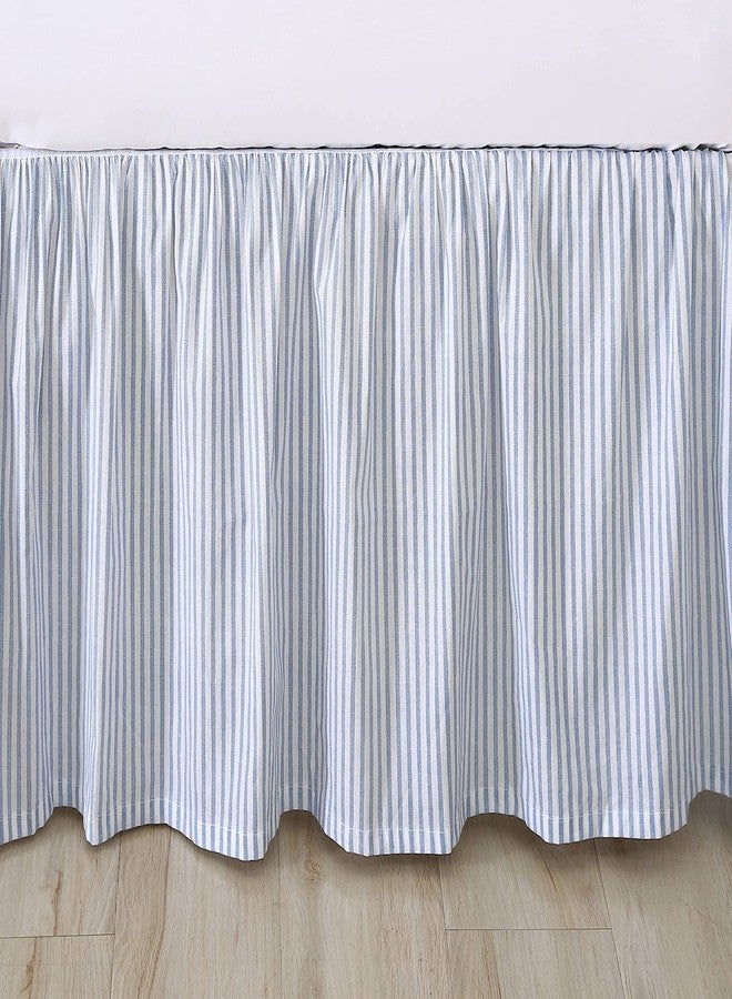 Laura Ashley Home - Cotton Ruffled Bedskirt, Lightweight Home Decor with Classic Style (Blue, Twin) - Image 4