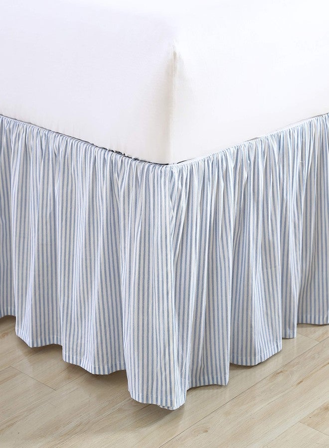 Laura Ashley Home - Cotton Ruffled Bedskirt, Lightweight Home Decor with Classic Style (Blue, Twin) - Image 2