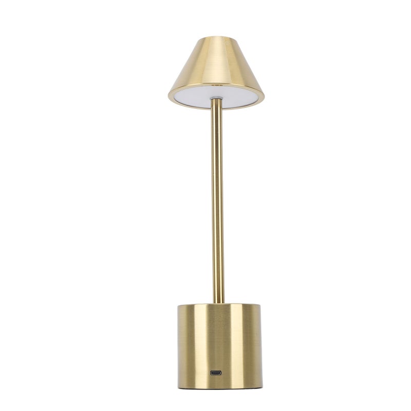 LED Table Lamp 3 Color Modes Dimmable 2000mAh Type C Charging Portable Cordless Metal Desk Light for Bedside Room Gold - Image 4