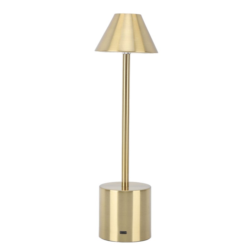 LED Table Lamp 3 Color Modes Dimmable 2000mAh Type C Charging Portable Cordless Metal Desk Light for Bedside Room Gold - Image 2