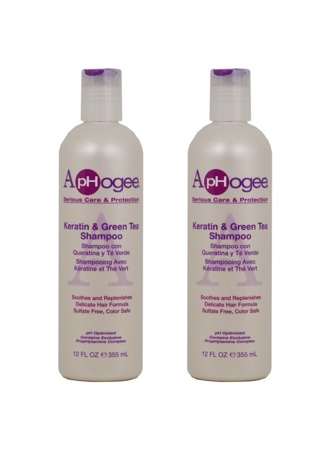 ApHogee Keratin & Green Tea Shampoo 12oz"Pack of 2"