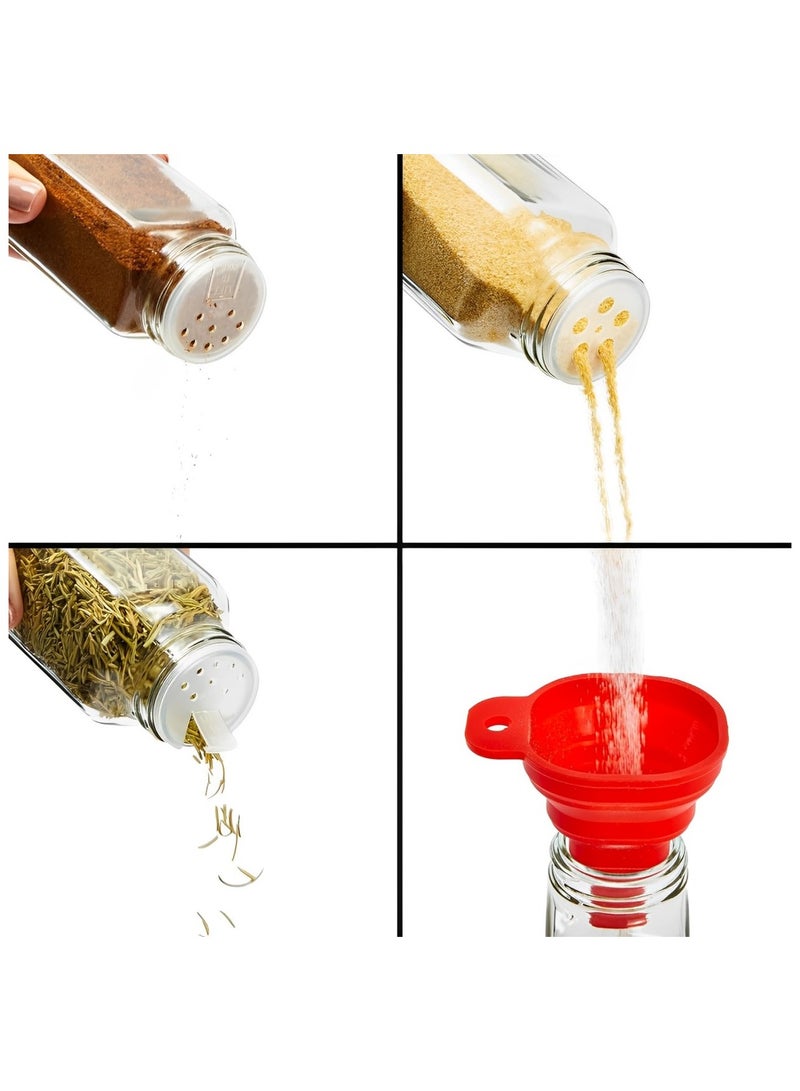 BLACKSTONE Glass Spice Bottles Set of 6 -100ml Capacity Includes Pen for Labeling - Image 4