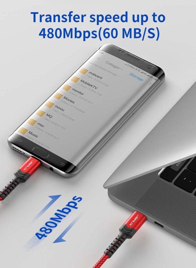 jsaux USB C to Micro USB Cable 2M, Type C to Micro USB Charger Braided Cord， Support Charge & Sync Compatible with MacBook (Pro),Galaxy S8, S9, S10, Pixel 3 XL, 2 XL and Micro USB Devices- Red/2M - Image 5