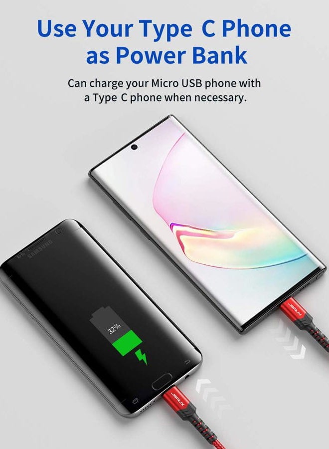 jsaux USB C to Micro USB Cable 2M, Type C to Micro USB Charger Braided Cord， Support Charge & Sync Compatible with MacBook (Pro),Galaxy S8, S9, S10, Pixel 3 XL, 2 XL and Micro USB Devices- Red/2M - Image 4