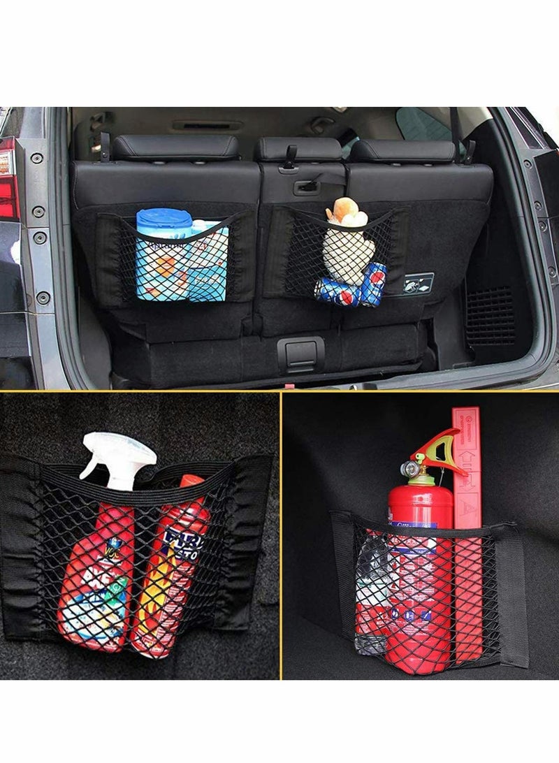 2 Pack Storage Net for Bottles/Groceries,Storage Organizers for Car/Truck/Trunk Multifunctional Mesh Car Boot Tidy Organiser Cargo Net Storage for Vehicle  - Image 2