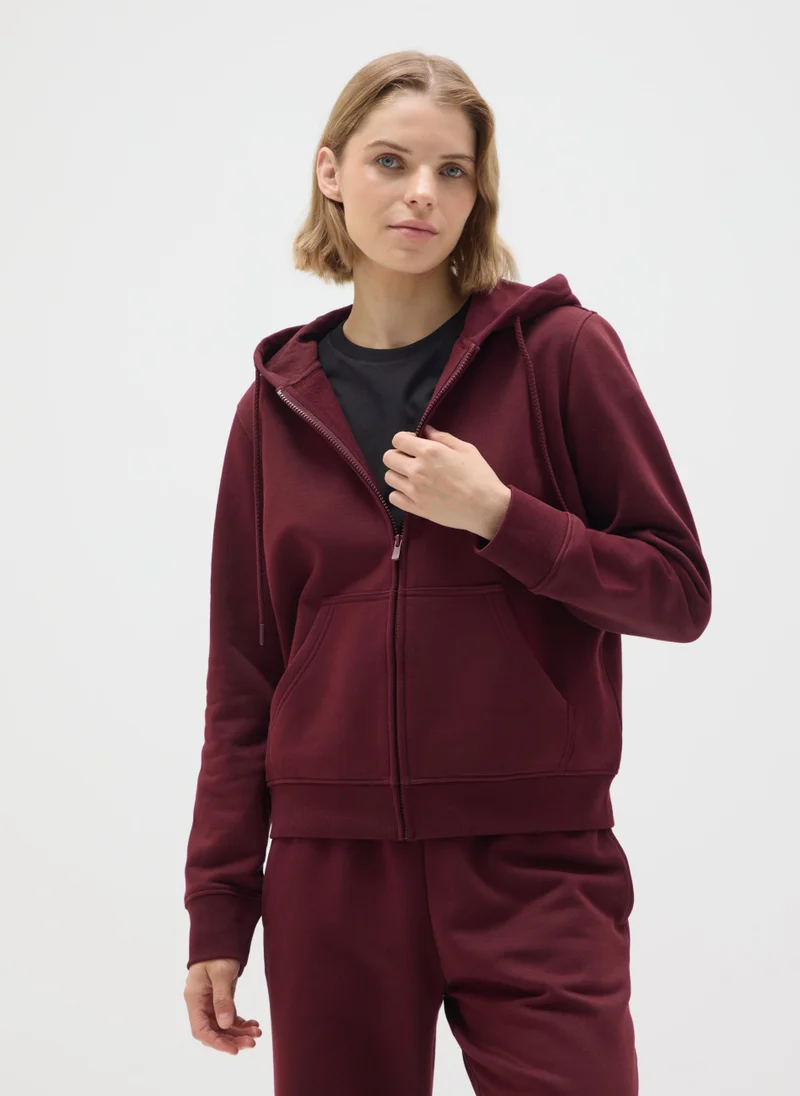 او في اس RED COTTON BLEND SWEATSHIRT REGULAR FIT