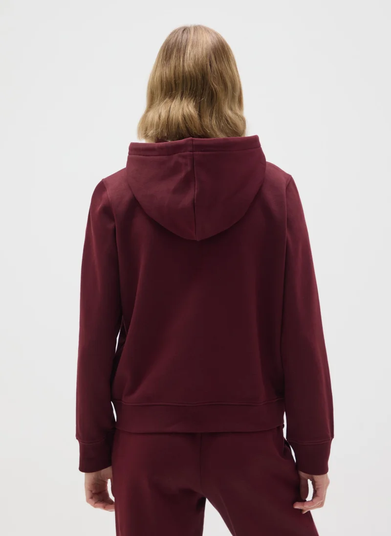 او في اس RED COTTON BLEND SWEATSHIRT REGULAR FIT