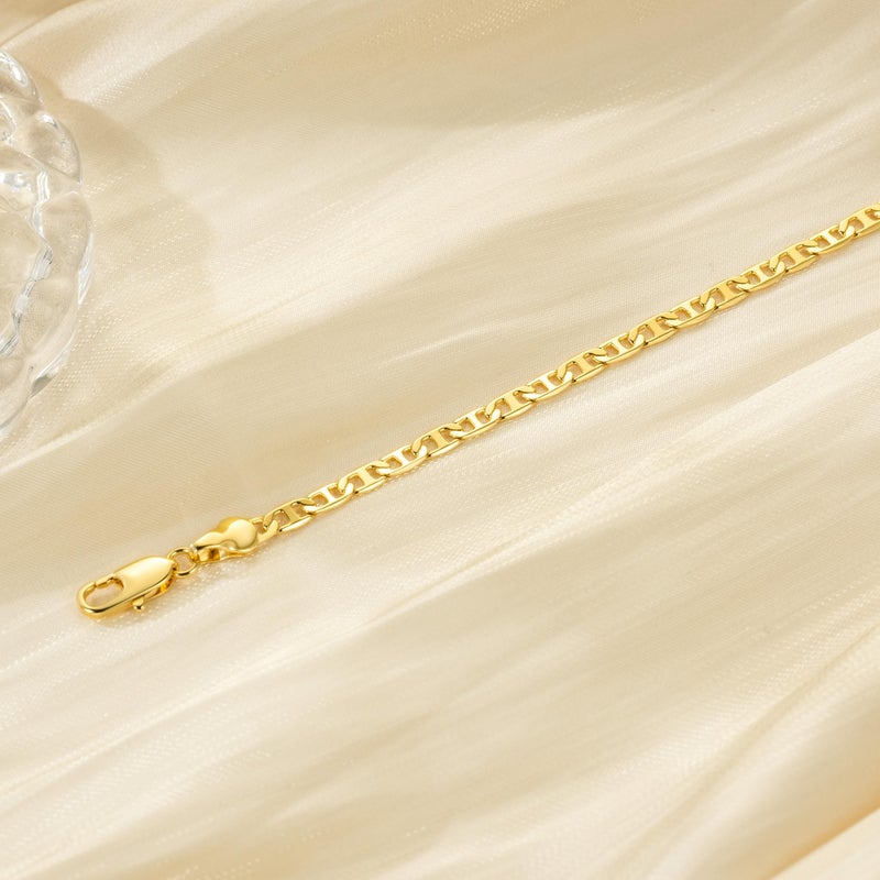 CISSIEPERAL Ankle Bracelets 14K Gold Anklets for Women Waterproof 3.4mm Mariner Chain Anklets for Women Womenâ€™s Ankle Bracelet Anchor Chain 9â€™â€™ 10â€™â€™ 11â€™â€™(Length 10 Inches) - Image 5