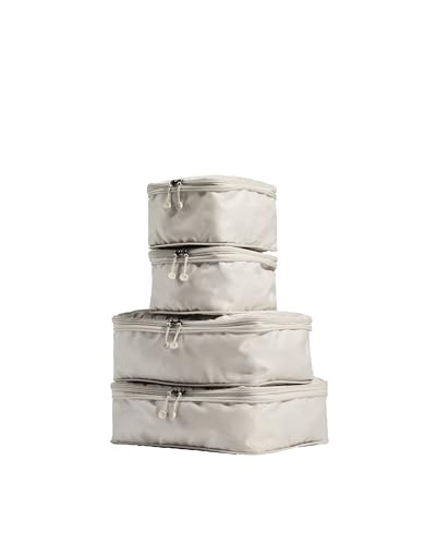 ANTLER Compression Packing Cubes for Travel Luggage Organiser for Suitcases or Bags Travel Accessories Set of 4 Taupe - Image 1