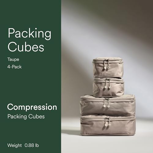ANTLER Compression Packing Cubes for Travel Luggage Organiser for Suitcases or Bags Travel Accessories Set of 4 Taupe - Image 3