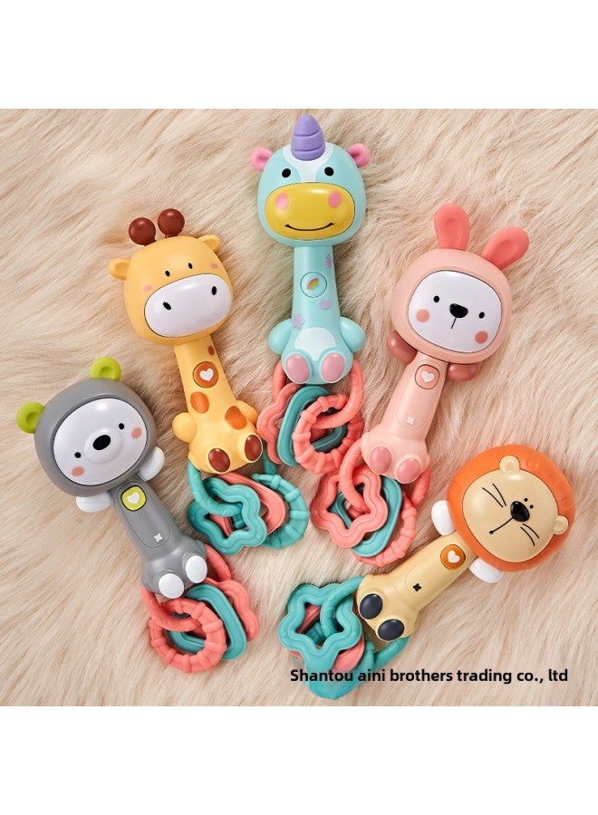 Infant Hand Stick Newborn Soothing Doll Infant 0-1 Year Old Baby Toy Sound And Light Hand Rattle-Color:Hand Rattle—bear (color Box)  - Image 2