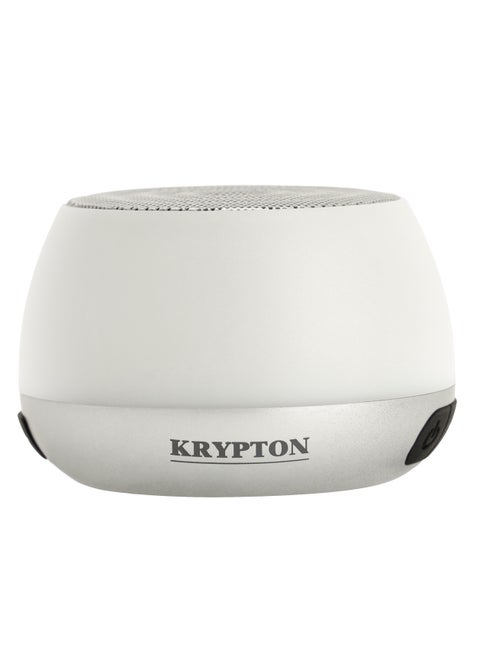 Krypton Colourful Small RGB Light Wireless Speaker- KNMS5396/Hands-Free Call, Type C Charging, TWS Connection/ Small Size with Powerful Volume Ideal for Indoor and Outdoors/ Support 2 Wireless Speaker, 360 Surround Stereo Sound/ White Color, 2 Years Warranty