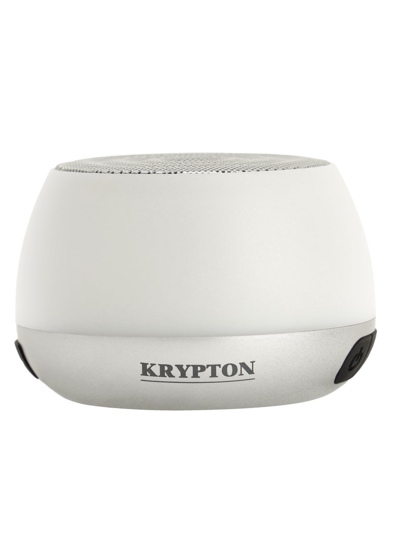 KRYPTON Krypton Colourful Small RGB Light Wireless Speaker- KNMS5396/Hands-Free Call, Type C Charging, TWS Connection/ Small Size with Powerful Volume Ideal for Indoor and Outdoors/ Support 2 Wireless Speaker, 360 Surround Stereo Sound/ White Color, 2 Years Warranty  - Image 1