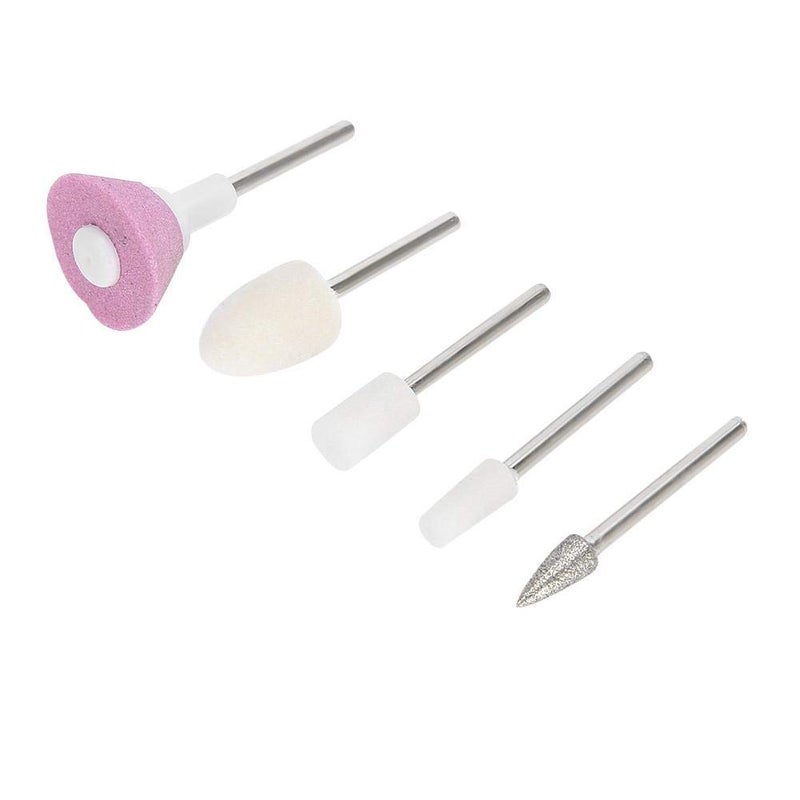 Sonew 5Pcs/Set Nail Drill Bits, Ceramic Metal Cuticle Clean Drill Bits for Acrylic, Hard Gel Remover For Manicure Pedicure Polishing Mill Cutter Nail Files