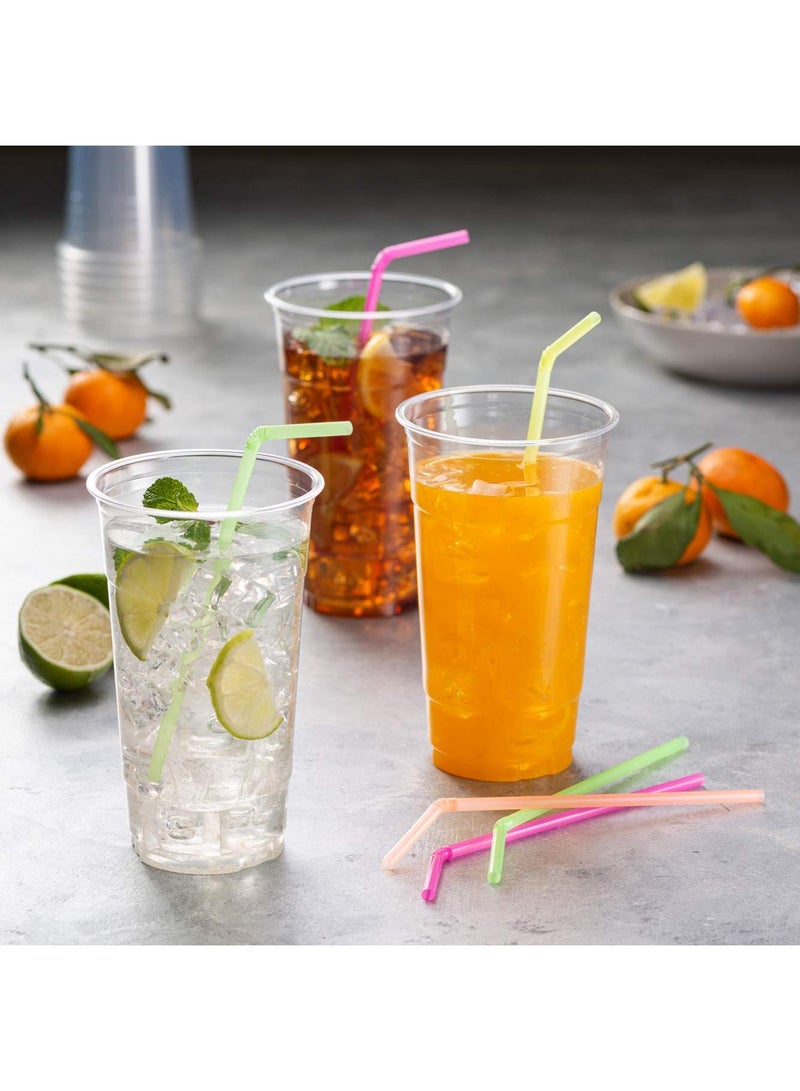Sweet seven 500-Pack Neon Colored Flexible Plastic Drinking Straws - 8'' Tall - Assorted Colors - Disposable Straws for Fun Beverages - Image 2