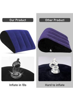 Generic Portable Inflatable Wedge Pillow Lightweight Body Positioning Inflatable Cushion Suitable for Sleeping Leg Elevation Back and Neck Support Travel Fast Inflating and Deflating  - Image 5