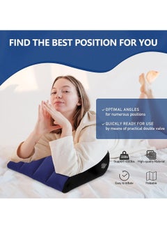 Generic Portable Inflatable Wedge Pillow Lightweight Body Positioning Inflatable Cushion Suitable for Sleeping Leg Elevation Back and Neck Support Travel Fast Inflating and Deflating  - Image 2
