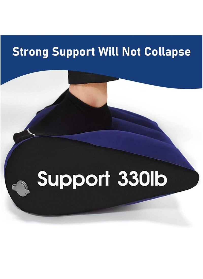 Generic - Portable Inflatable Wedge Pillow Lightweight Body Positioning Inflatable Cushion Suitable for Sleeping Leg Elevation Back and Neck Support Travel Fast Inflating and Deflating - Image 1