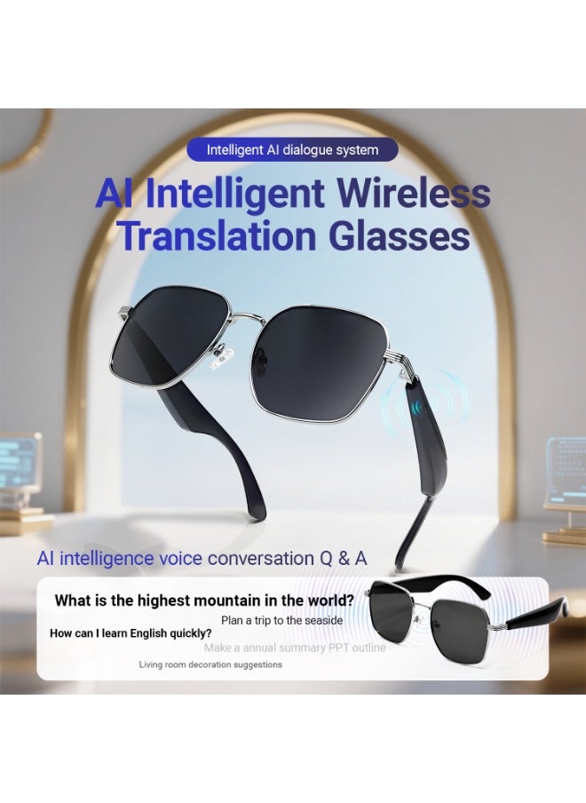 Generic Ai Translation Bluetooth Glasses Multi-Language Real-Time Translation Glasses Listen To Music And Make Calls Smart Uv-Proof Sunglasses  - Image 5