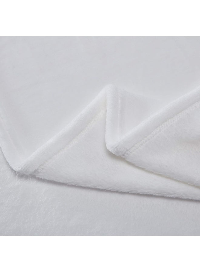 SLEEP ZONE Flannel Fleece Baby Blankets Bed Throw Soft Fuzzy Warm Cozy Plush Microfiber Blanket Unisex for Girls, Boys, Kids, Toddlers, Infant, Newborn (30"x40", White) - Image 4