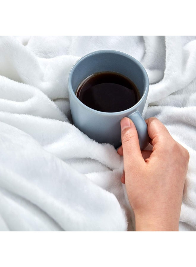 SLEEP ZONE Flannel Fleece Baby Blankets Bed Throw Soft Fuzzy Warm Cozy Plush Microfiber Blanket Unisex for Girls, Boys, Kids, Toddlers, Infant, Newborn (30"x40", White) - Image 3