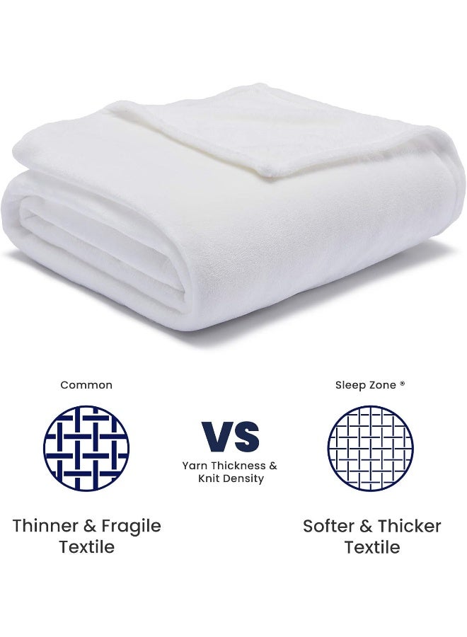 SLEEP ZONE Flannel Fleece Baby Blankets Bed Throw Soft Fuzzy Warm Cozy Plush Microfiber Blanket Unisex for Girls, Boys, Kids, Toddlers, Infant, Newborn (30"x40", White) - Image 5